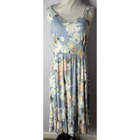Torrid Super Soft Knit Floral Skater Tank Dress Sz 2 2x Blue Floral Feminine - Picture 1 of 13